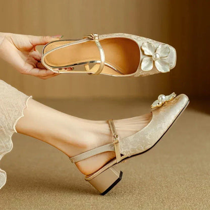 Jeanine – Slingback-pumps med blockklack | Margot Montreux