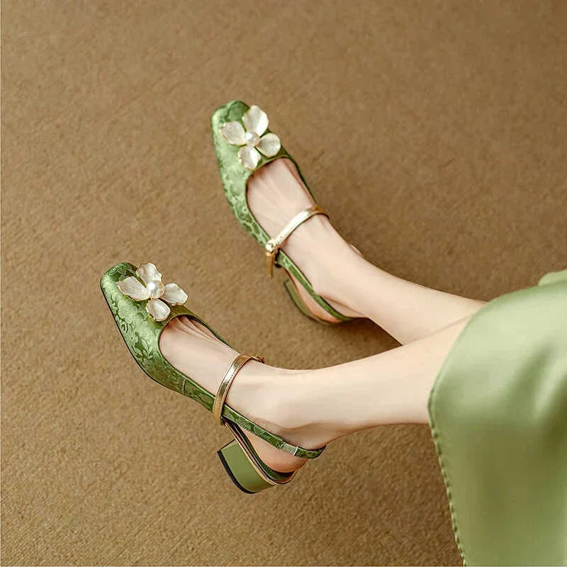 Jeanine – Slingback-pumps med blockklack | Margot Montreux