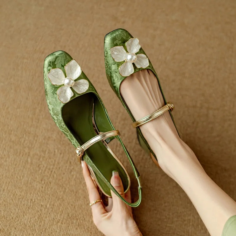 Jeanine – Slingback-pumps med blockklack | Margot Montreux