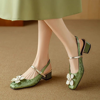 Jeanine – Slingback-pumps med blockklack | Margot Montreux